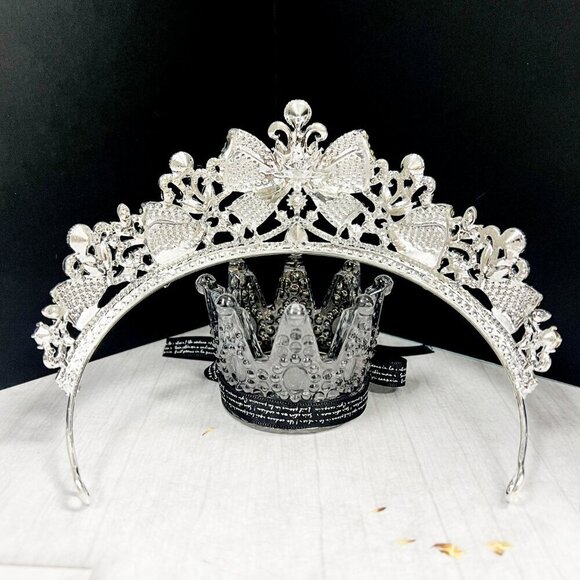 Lime Green Crown, Royal Princess Tiara, Silver Gemstone Crown, Quinceanera Tiara - Picture 5 of 10